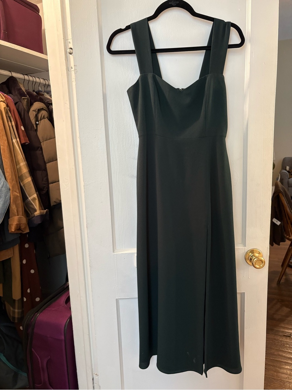 Park & Fifth Dark Green Maxi Dress with Wide Straps